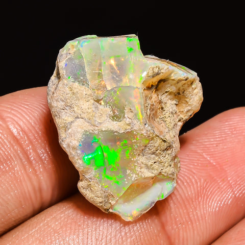 100% Natural Welo Fire Ethiopian Opal Rough Loose Gemstone 22X19X13 MM 23 Cts. Sunkarton