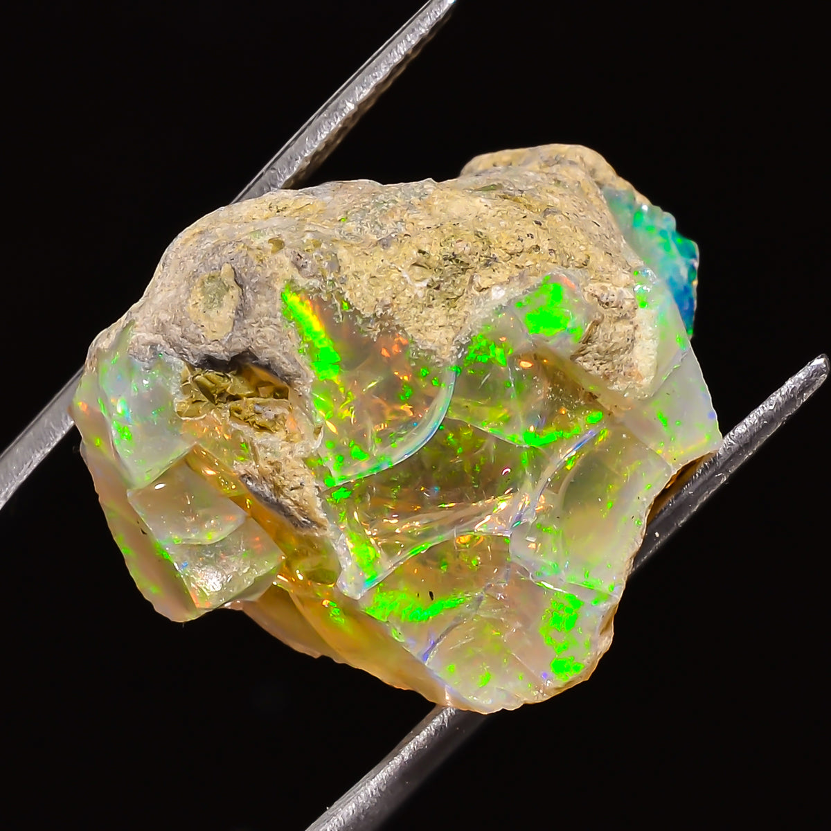 100% Natural Welo Fire Ethiopian Opal Rough Loose Gemstone 22X19X13 MM 23 Cts. Sunkarton