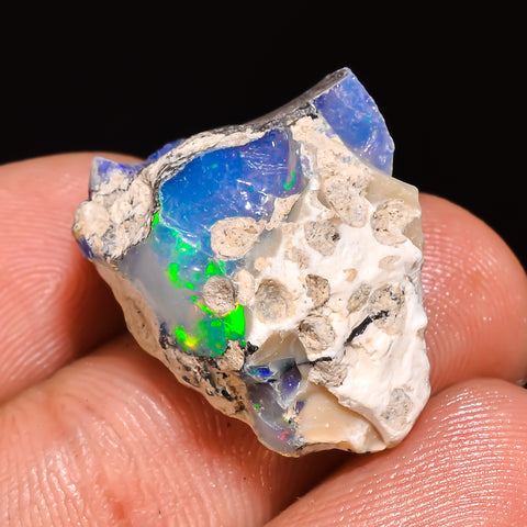100% Natural Welo Fire Ethiopian Opal Rough Loose Gemstone 22X16X11 MM 14 Cts. Sunkarton