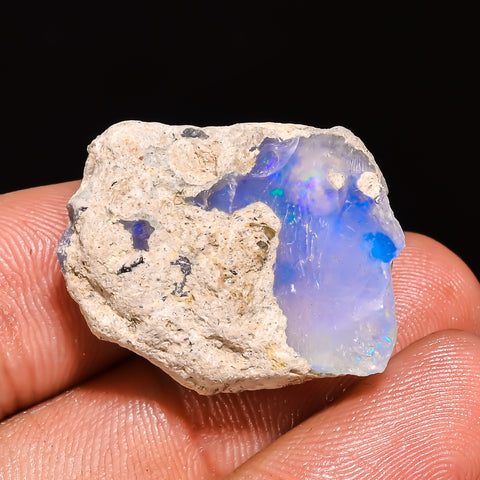 100% Natural Welo Fire Ethiopian Opal Rough Loose Gemstone 26X19X11 MM 21 Cts. Sunkarton