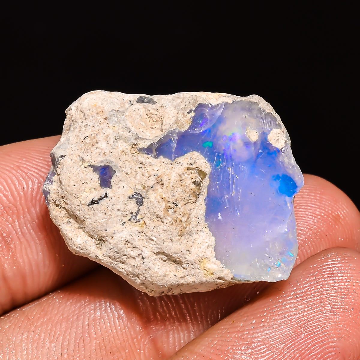100% Natural Welo Fire Ethiopian Opal Rough Loose Gemstone 26X19X11 MM 21 Cts. Sunkarton