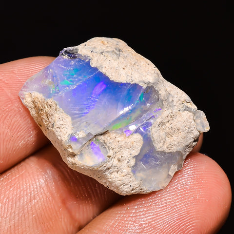 100% Natural Welo Fire Ethiopian Opal Rough Loose Gemstone 26X19X11 MM 21 Cts. Sunkarton