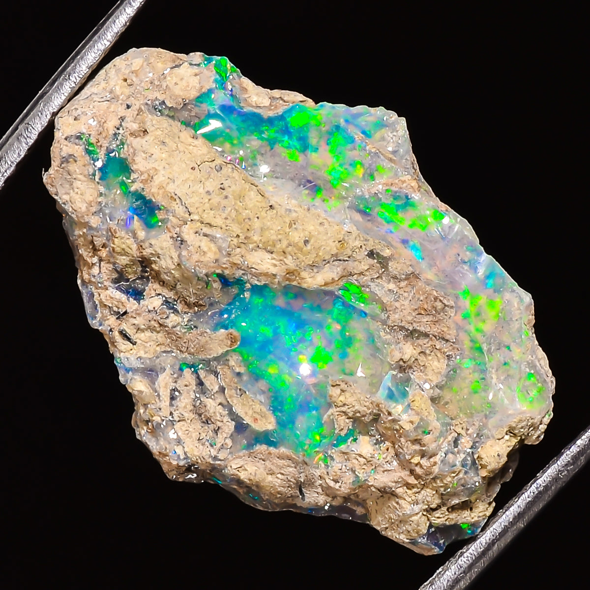 100% Natural Welo Fire Ethiopian Opal Rough Loose Gemstone 24X16X7 MM 13.5 Cts. Sunkarton