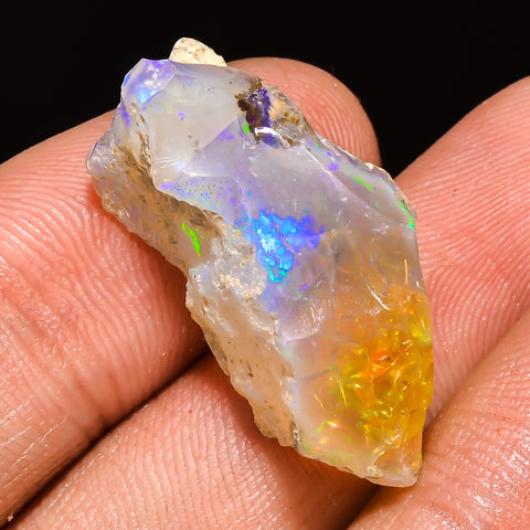 100% Natural Welo Fire Ethiopian Opal Rough Loose Gemstone 27X12X10 MM 18.5 Cts. Sunkarton
