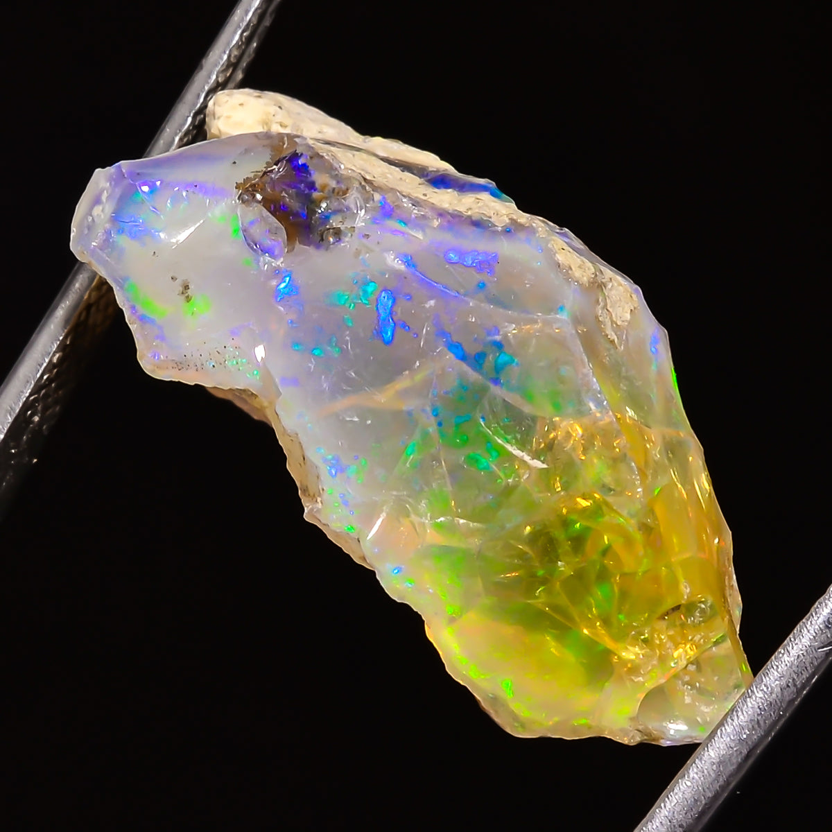 100% Natural Welo Fire Ethiopian Opal Rough Loose Gemstone 27X12X10 MM 18.5 Cts. Sunkarton