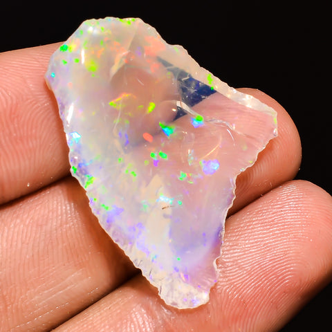 100% Natural Welo Fire Ethiopian Opal Rough Loose Gemstone 32X23X3 MM 11.5 Cts. Sunkarton
