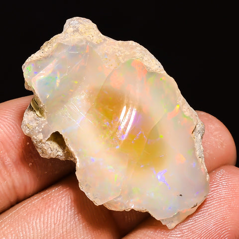 100% Natural Welo Fire Ethiopian Opal Rough Loose Gemstone 34X21X16 MM 51 Cts. Sunkarton