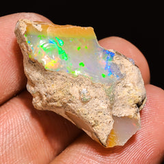 100% Natural Welo Fire Ethiopian Opal Rough Loose Gemstone 26X14X12 MM 20.5 Cts. Sunkarton