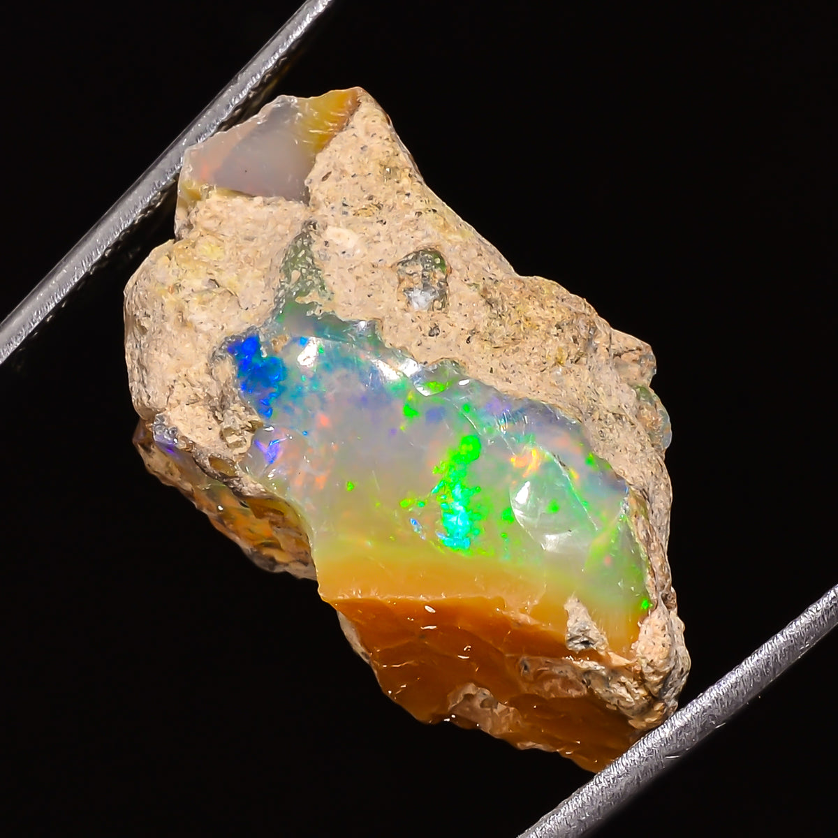 100% Natural Welo Fire Ethiopian Opal Rough Loose Gemstone 26X14X12 MM 20.5 Cts. Sunkarton