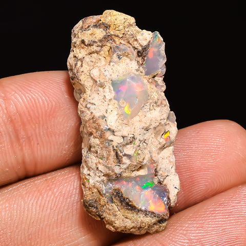 100% Natural Welo Fire Ethiopian Opal Rough Loose Gemstone 33X14X9 MM 19.5 Cts. Sunkarton