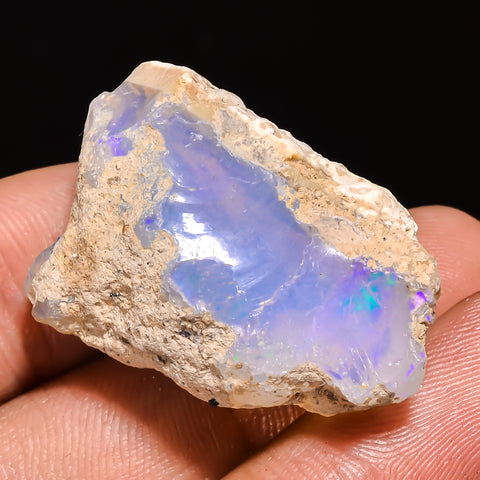 100% Natural Welo Fire Ethiopian Opal Rough Loose Gemstone 30X20X15 MM 39 Cts. Sunkarton
