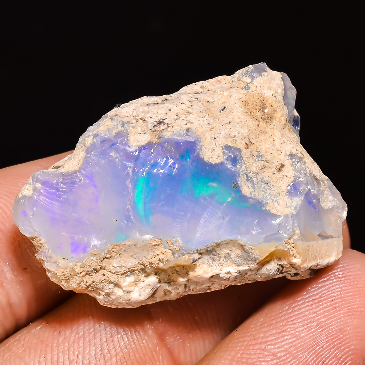 100% Natural Welo Fire Ethiopian Opal Rough Loose Gemstone 30X20X15 MM 39 Cts. Sunkarton