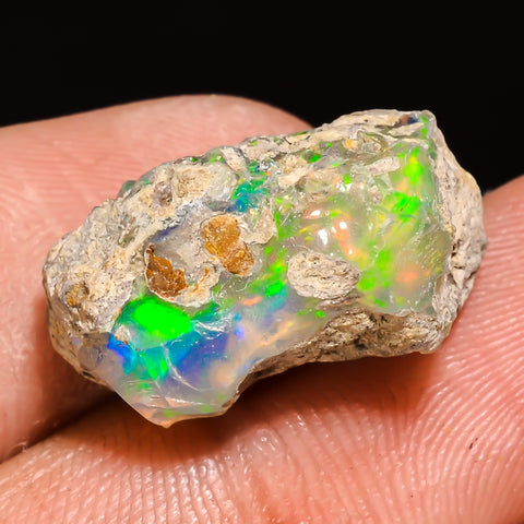 100% Natural Welo Fire Ethiopian Opal Rough Loose Gemstone 18X10X11 MM 10 Cts. Sunkarton