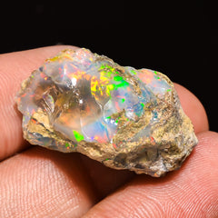 100% Natural Welo Fire Ethiopian Opal Rough Loose Gemstone 26X14X14 MM 25 Cts. Sunkarton