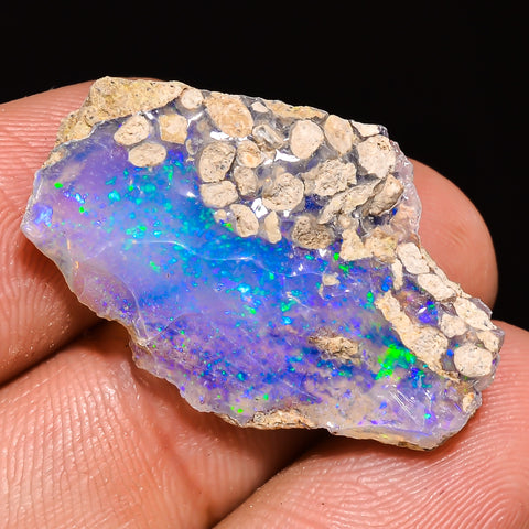 100% Natural Welo Fire Ethiopian Opal Rough Loose Gemstone 27X18X7 MM 13 Cts. Sunkarton