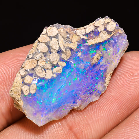 100% Natural Welo Fire Ethiopian Opal Rough Loose Gemstone 27X18X7 MM 13 Cts. Sunkarton