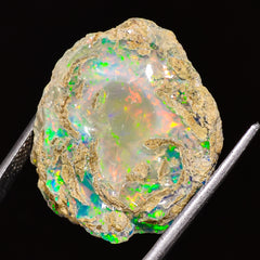 100% Natural Welo Fire Ethiopian Opal Rough Loose Gemstone 25X21X10 MM 28 Cts. Sunkarton