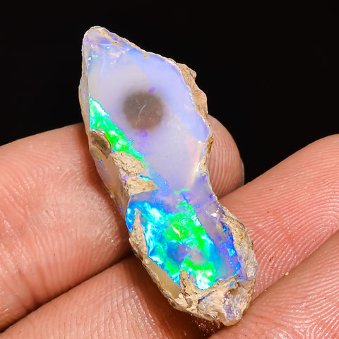 100% Natural Welo Fire Ethiopian Opal Rough Loose Gemstone 29X11X7 MM 14 Cts. Sunkarton