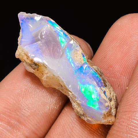 100% Natural Welo Fire Ethiopian Opal Rough Loose Gemstone 29X11X7 MM 14 Cts. Sunkarton