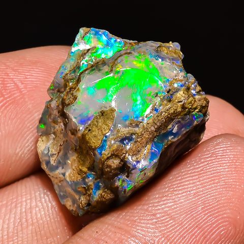 100% Natural Welo Fire Ethiopian Opal Rough Loose Gemstone 19X19X14 MM 20 Cts. Sunkarton