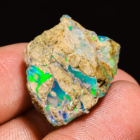 100% Natural Welo Fire Ethiopian Opal Rough Loose Gemstone 19X19X14 MM 20 Cts. Sunkarton