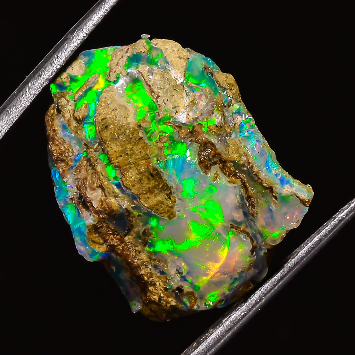 100% Natural Welo Fire Ethiopian Opal Rough Loose Gemstone 19X19X14 MM 20 Cts. Sunkarton