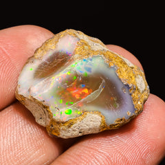 100% Natural Welo Fire Ethiopian Opal Rough Loose Gemstone 23X20X13 MM 25.5 Cts. Sunkarton
