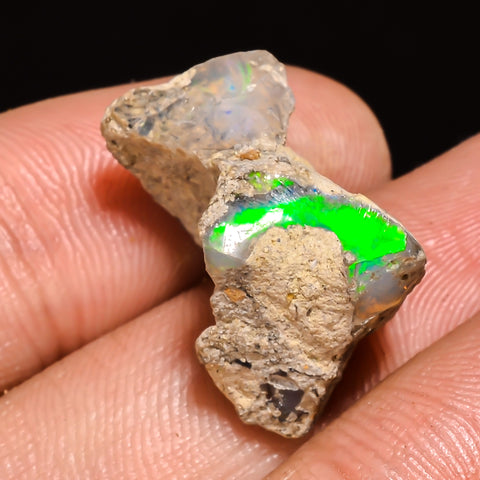 100% Natural Welo Fire Ethiopian Opal Rough Loose Gemstone 20X12X11 MM 10.5 Cts. Sunkarton
