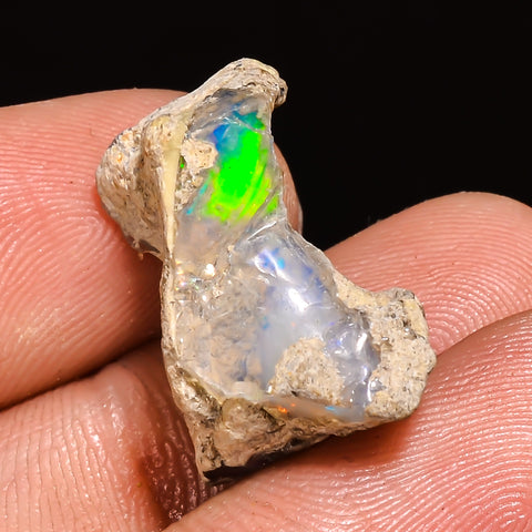 100% Natural Welo Fire Ethiopian Opal Rough Loose Gemstone 20X12X11 MM 10.5 Cts. Sunkarton