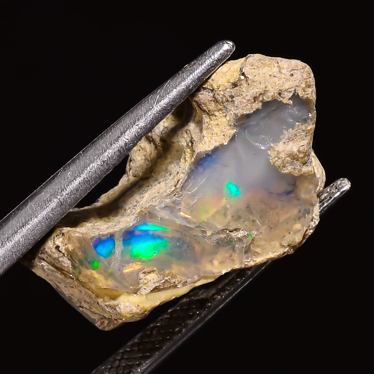 100% Natural Welo Fire Ethiopian Opal Rough Loose Gemstone 20X12X11 MM 10.5 Cts. Sunkarton