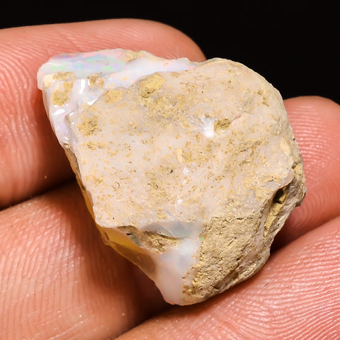 100% Natural Welo Fire Ethiopian Opal Rough Loose Gemstone 25X18X12 MM 24.5 Cts. Sunkarton