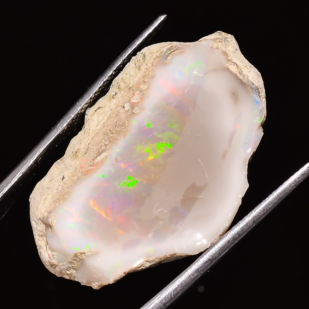 100% Natural Welo Fire Ethiopian Opal Rough Loose Gemstone 32X22X10 MM 27 Cts. Sunkarton