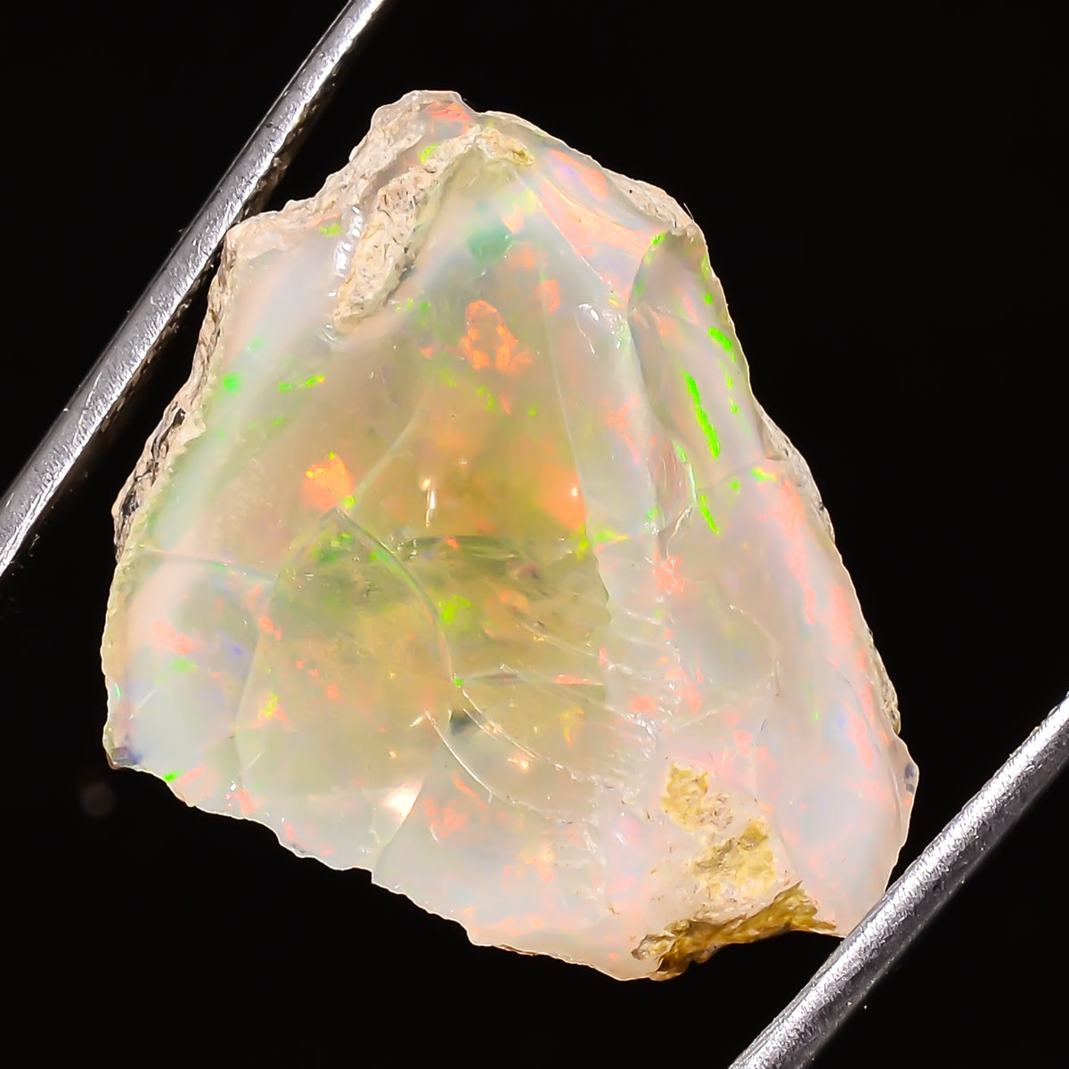 100% Natural Welo Fire Ethiopian Opal Rough Loose Gemstone 25X21X15 MM 30.5 Cts. Sunkarton