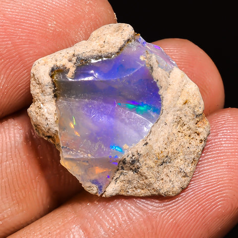 100% Natural Welo Fire Ethiopian Opal Rough Loose Gemstone 22X16X6 MM 10.5 Cts. Sunkarton
