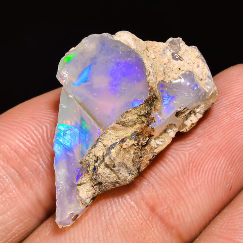 100% Natural Welo Fire Ethiopian Opal Rough Loose Gemstone 34X22X16 MM 53.5 Cts. Sunkarton