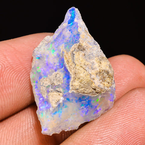 100% Natural Welo Fire Ethiopian Opal Rough Loose Gemstone 25X16X9 MM 12 Cts. Sunkarton