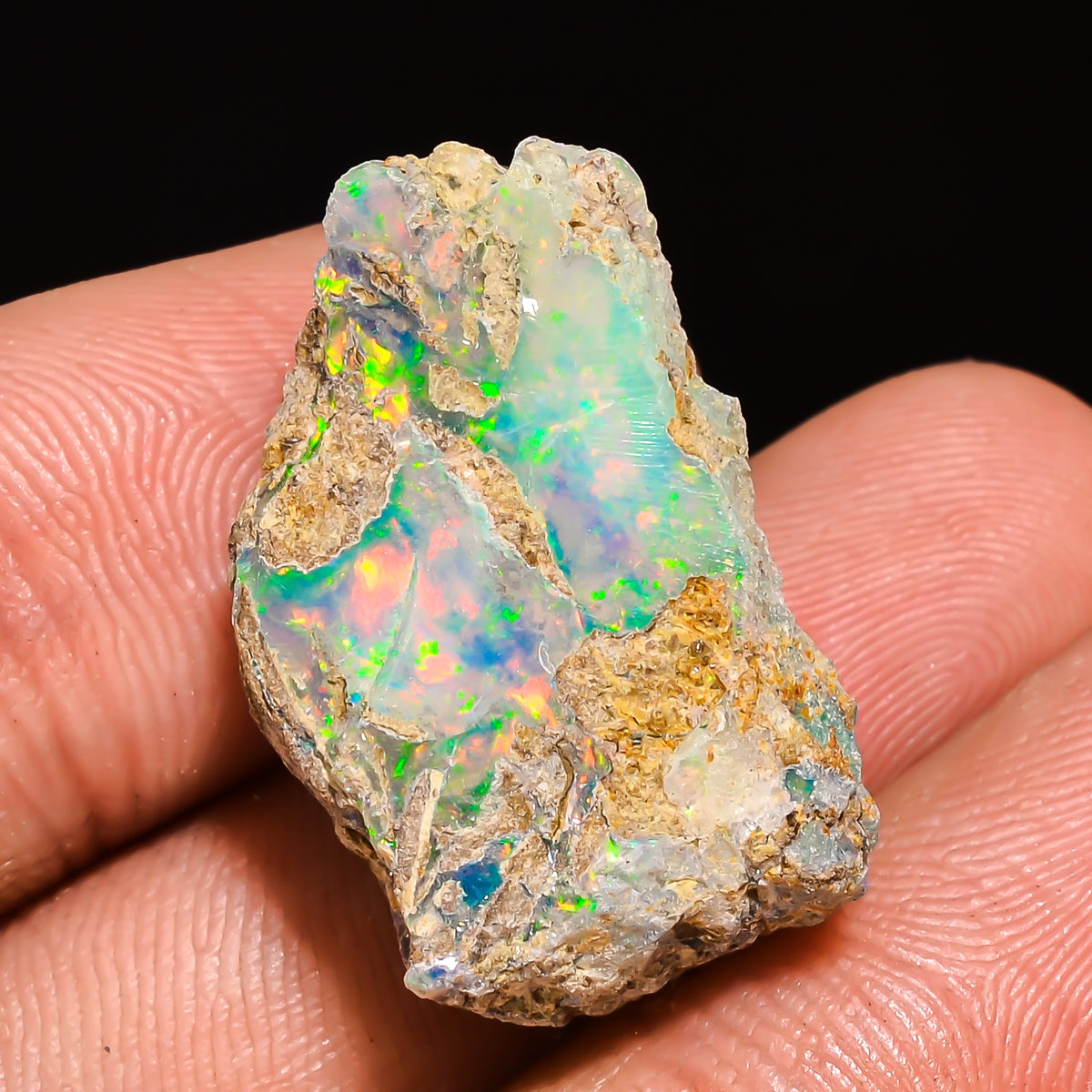 100% Natural Welo Fire Ethiopian Opal Rough Loose Gemstone 24X15X9 MM 15 Cts. Sunkarton