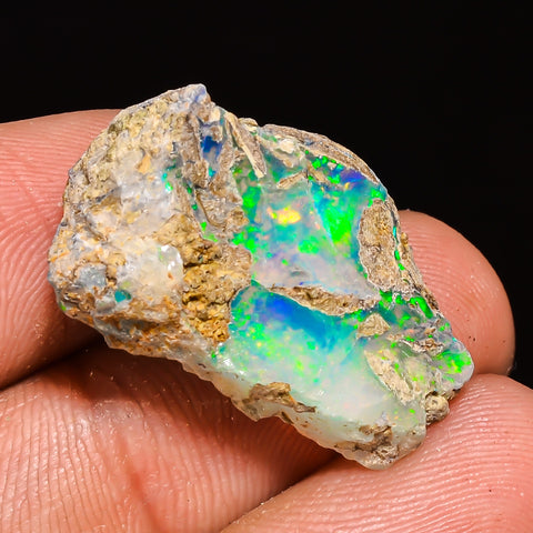 100% Natural Welo Fire Ethiopian Opal Rough Loose Gemstone 24X15X9 MM 15 Cts. Sunkarton