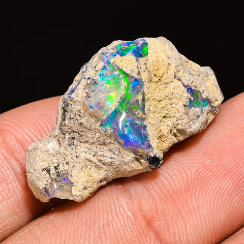 100% Natural Welo Fire Ethiopian Opal Rough Loose Gemstone 26X16X14 MM 22 Cts. Sunkarton