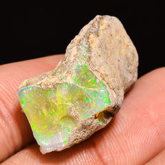 100% Natural Welo Fire Ethiopian Opal Rough Loose Gemstone 25X13X13 MM 22.5 Cts. Sunkarton