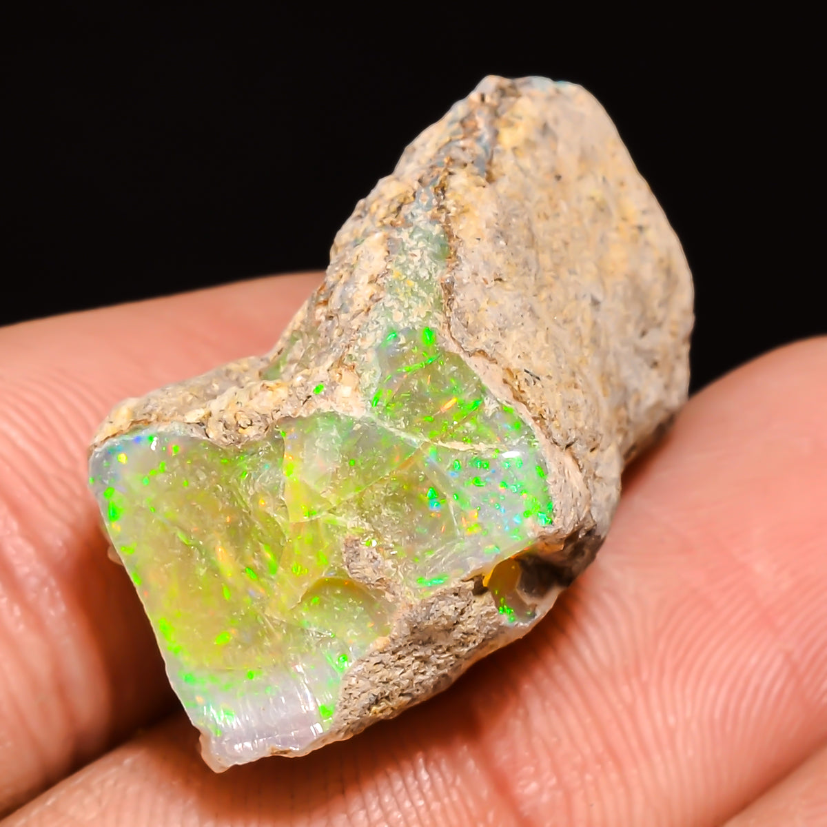 100% Natural Welo Fire Ethiopian Opal Rough Loose Gemstone 25X13X13 MM 22.5 Cts. Sunkarton
