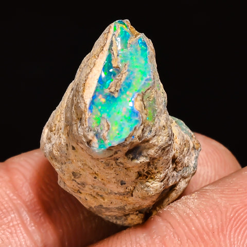 100% Natural Welo Fire Ethiopian Opal Rough Loose Gemstone 25X13X13 MM 22.5 Cts. Sunkarton
