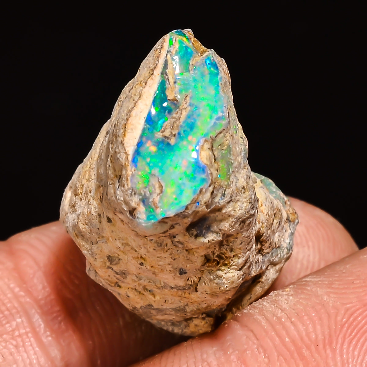 100% Natural Welo Fire Ethiopian Opal Rough Loose Gemstone 25X13X13 MM 22.5 Cts. Sunkarton