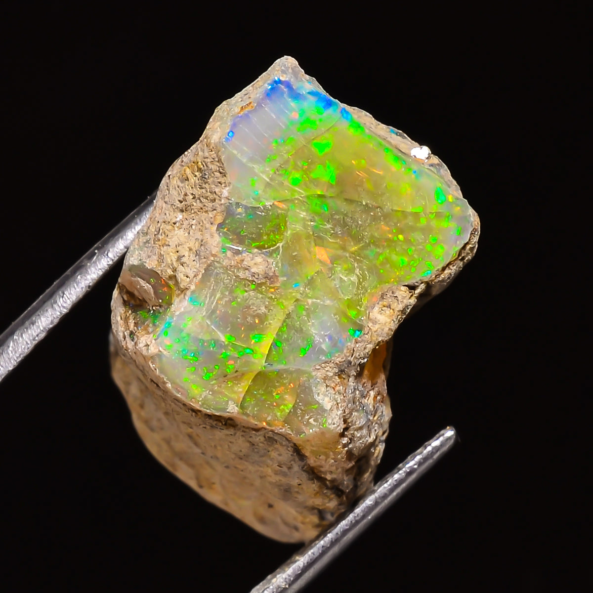 100% Natural Welo Fire Ethiopian Opal Rough Loose Gemstone 25X13X13 MM 22.5 Cts. Sunkarton