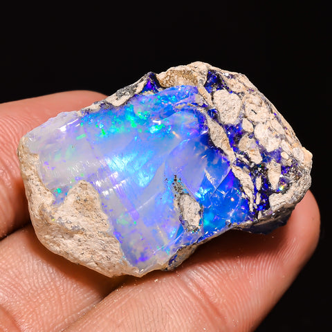 100% Natural Welo Fire Ethiopian Opal Rough Loose Gemstone 27X17X11 MM 17 Cts. Sunkarton