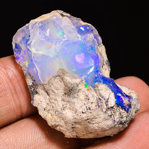 100% Natural Welo Fire Ethiopian Opal Rough Loose Gemstone 27X17X11 MM 17 Cts. Sunkarton