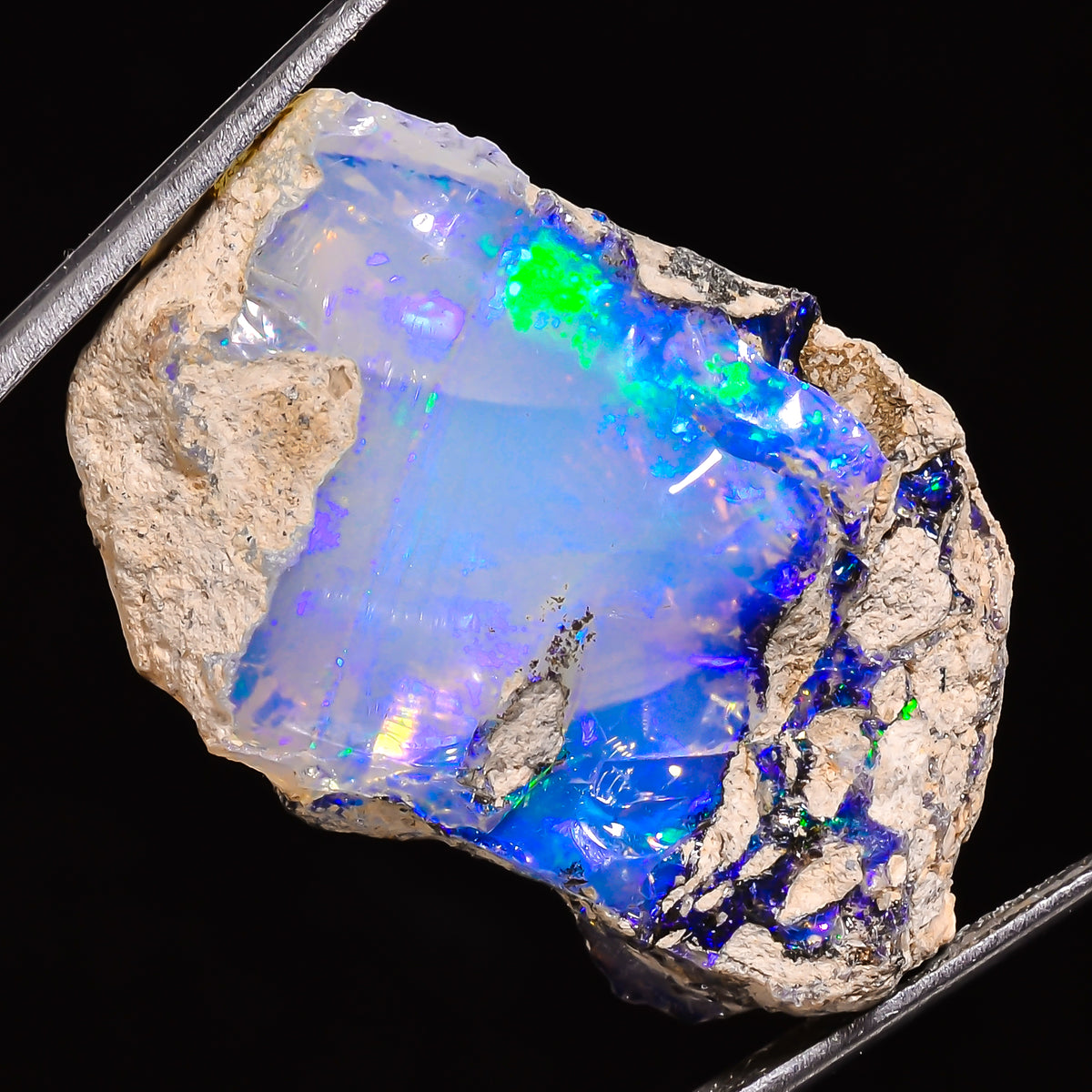 100% Natural Welo Fire Ethiopian Opal Rough Loose Gemstone 27X17X11 MM 17 Cts. Sunkarton
