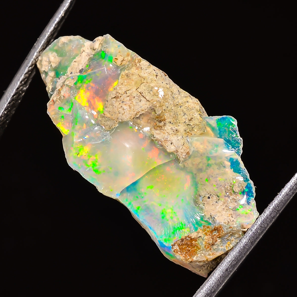 100% Natural Welo Fire Ethiopian Opal Rough Loose Gemstone 27X13X13 MM 19 Cts. Sunkarton