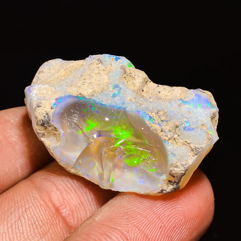 100% Natural Welo Fire Ethiopian Opal Rough Loose Gemstone 34X18X13 MM 41 Cts. Sunkarton