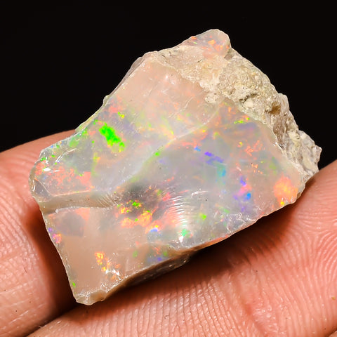 100% Natural Welo Fire Ethiopian Opal Rough Loose Gemstone 22X18X13 MM 22.5 Cts. Sunkarton